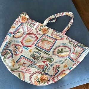 BOHO BABE! Gorgeous, classic, RARE Sezane Farm Rio canvas oversized tote NEW 💋